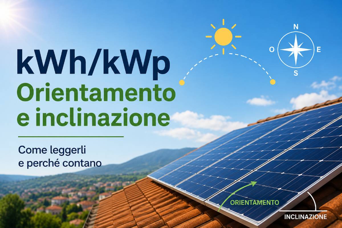 kWh/kWp, orientamento e inclinazione: come leggere davvero i dati di produzione fotovoltaica